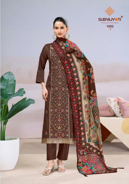 Kanchi Vol 1 Suryajyoti Jam Satin Pant Style Suits Exporter