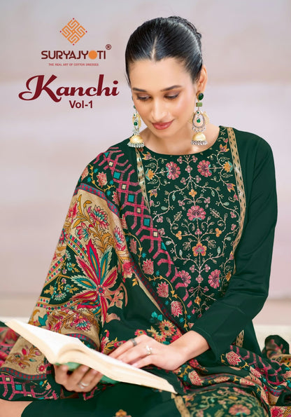 Kanchi Vol 1 Suryajyoti Jam Satin Pant Style Suits Exporter