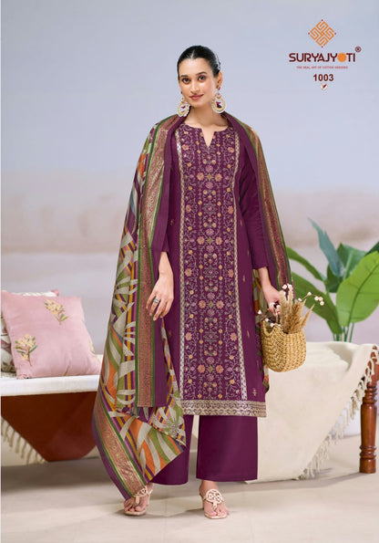 Kanchi Vol 1 Suryajyoti Jam Satin Pant Style Suits Exporter