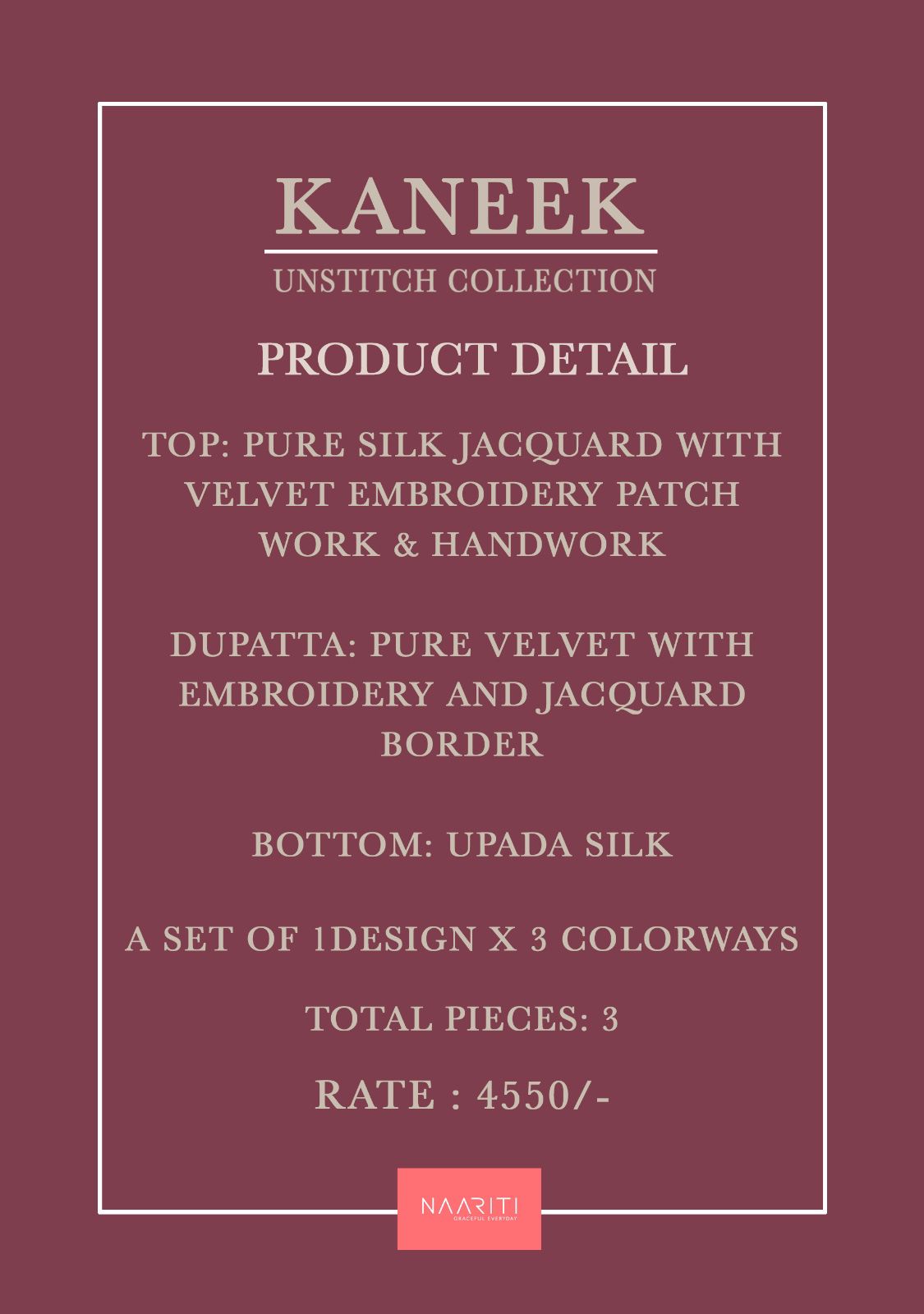 Kaneek Naariti Pant Style Suits Exporter Ahmedabad