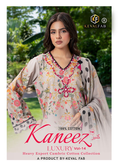 Kaneez Vol 14 Keval Fab Lawn Cotton Karachi Salwar Suits Exporter