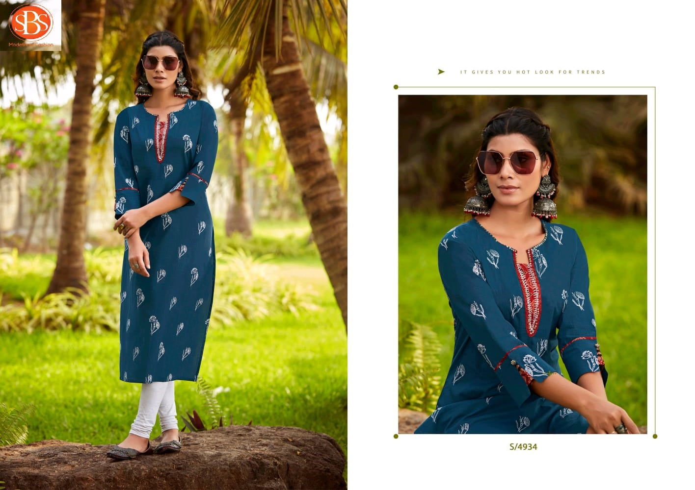 Kangana Sbs Cambric Cotton Long Straight Kurti Supplier India
