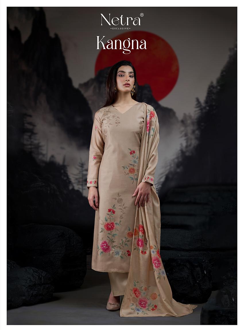 Kangna Netra Silk Jacquard Pant Style Suits Manufacturer India