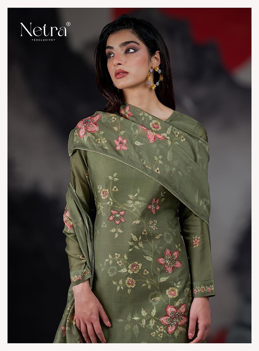 Kangna Netra Silk Jacquard Pant Style Suits Manufacturer India