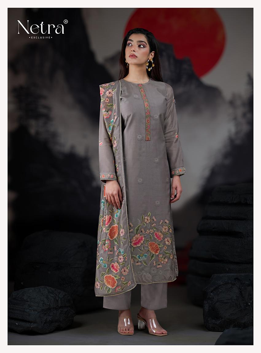 Kangna Netra Silk Jacquard Pant Style Suits Manufacturer India