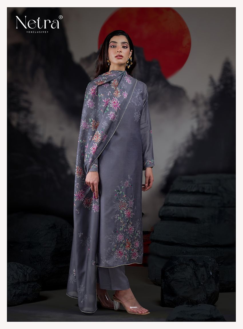 Kangna Netra Silk Jacquard Pant Style Suits Manufacturer India