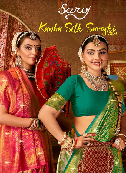 Kanha Silk Saroski Vol 6 Saroj Sarees Wholesaler India