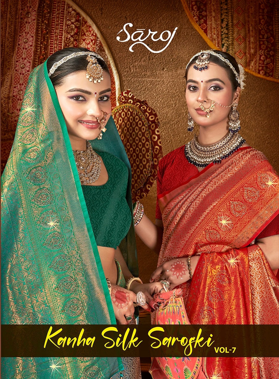 Kanha Silk Saroski Vol 7 Saroj Sarees Wholesale Price