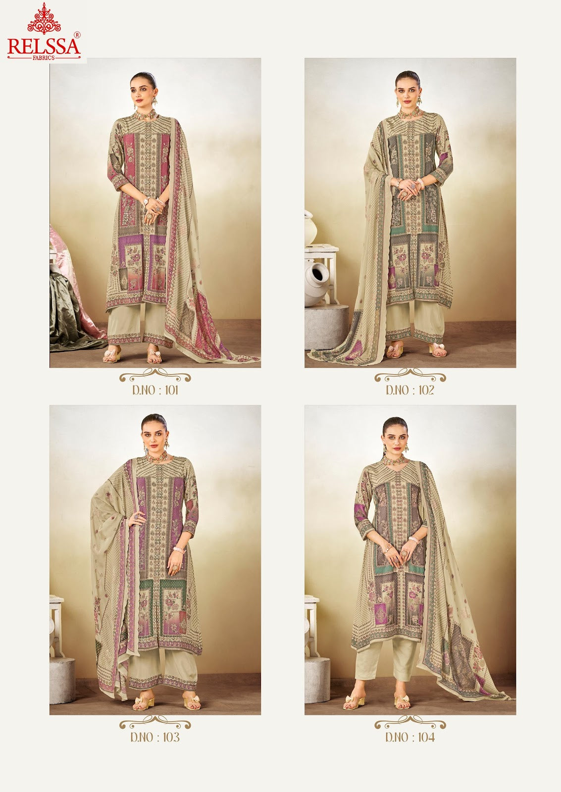 Kanika 1 Relssa Fabrics Pant Style Suits Supplier Ahmedabad