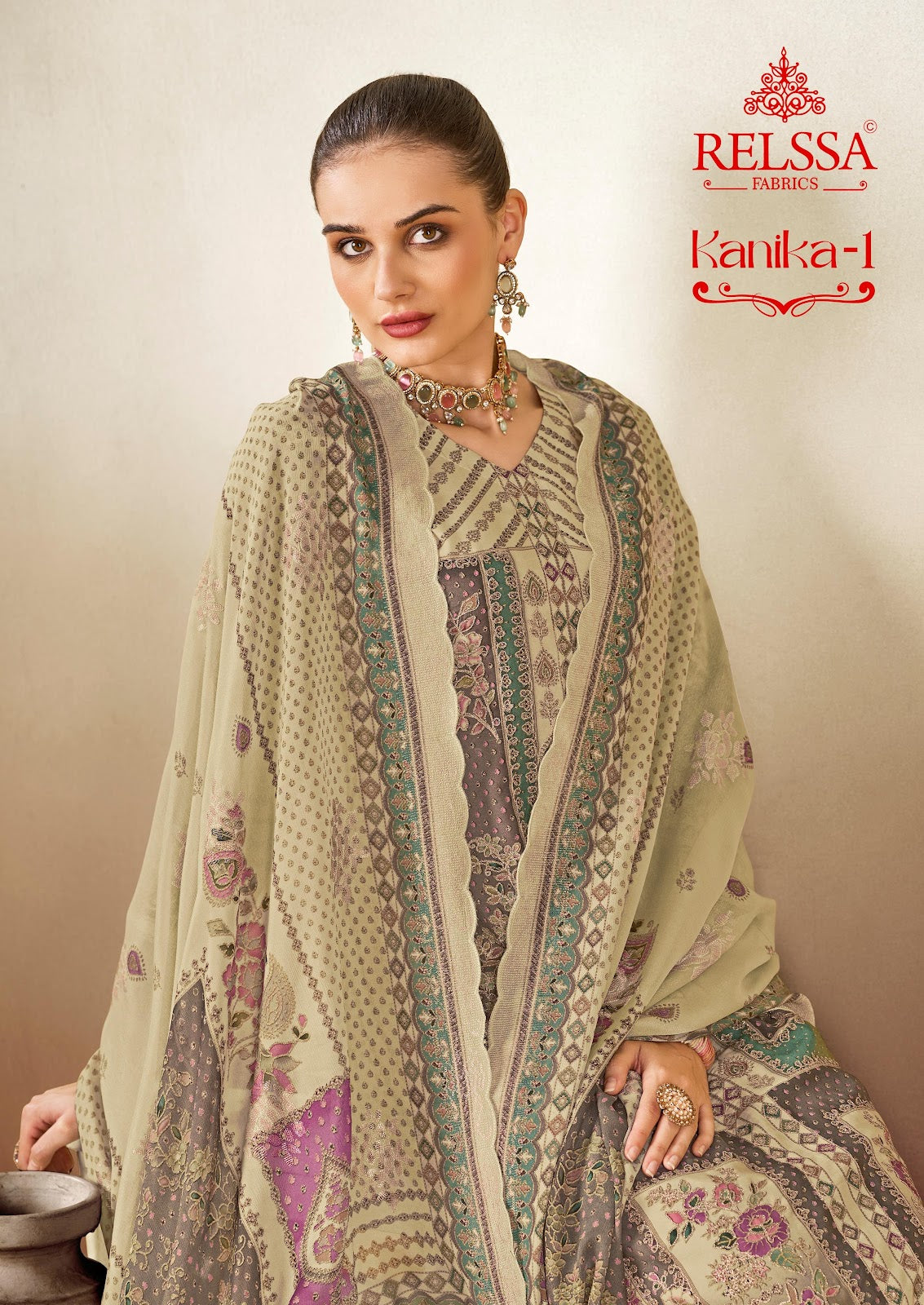 Kanika 1 Relssa Fabrics Pant Style Suits Supplier Ahmedabad