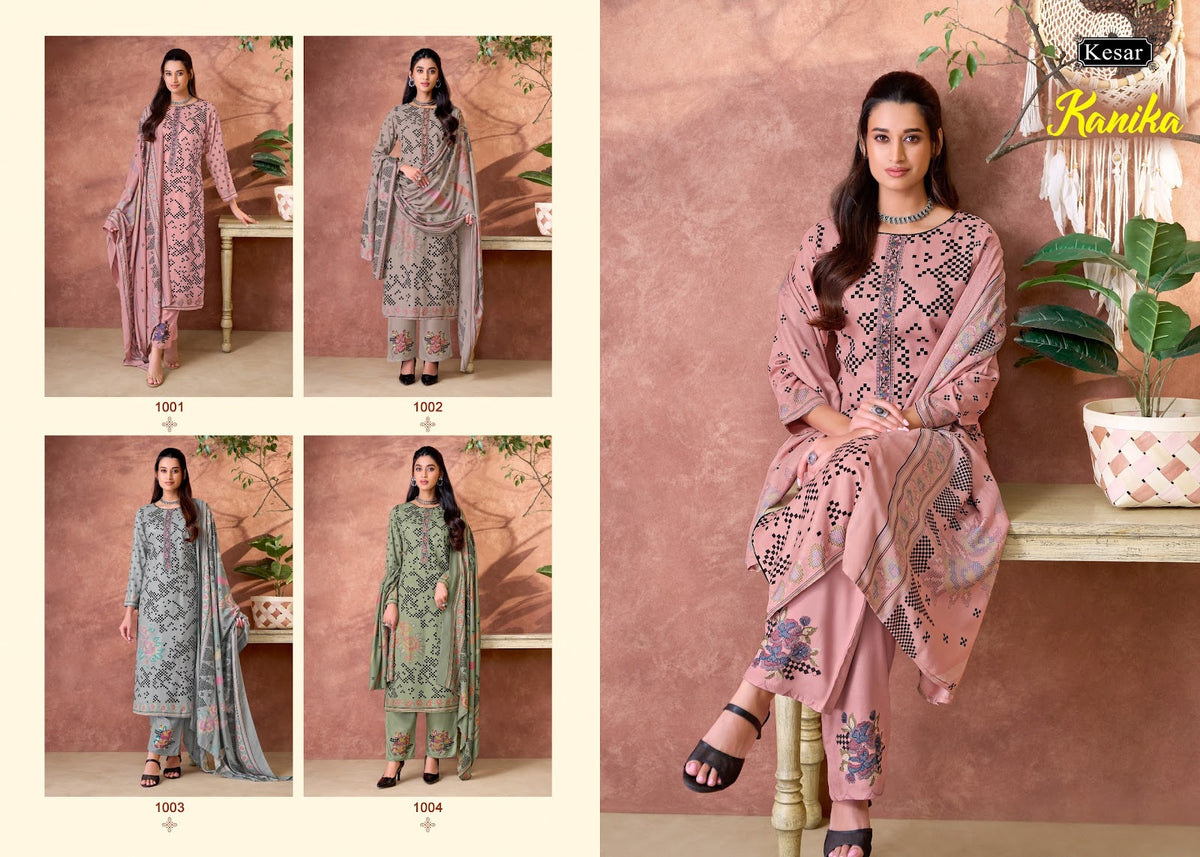Kanika Kesar Viscose Pashmina Suits Wholesaler Gujarat
