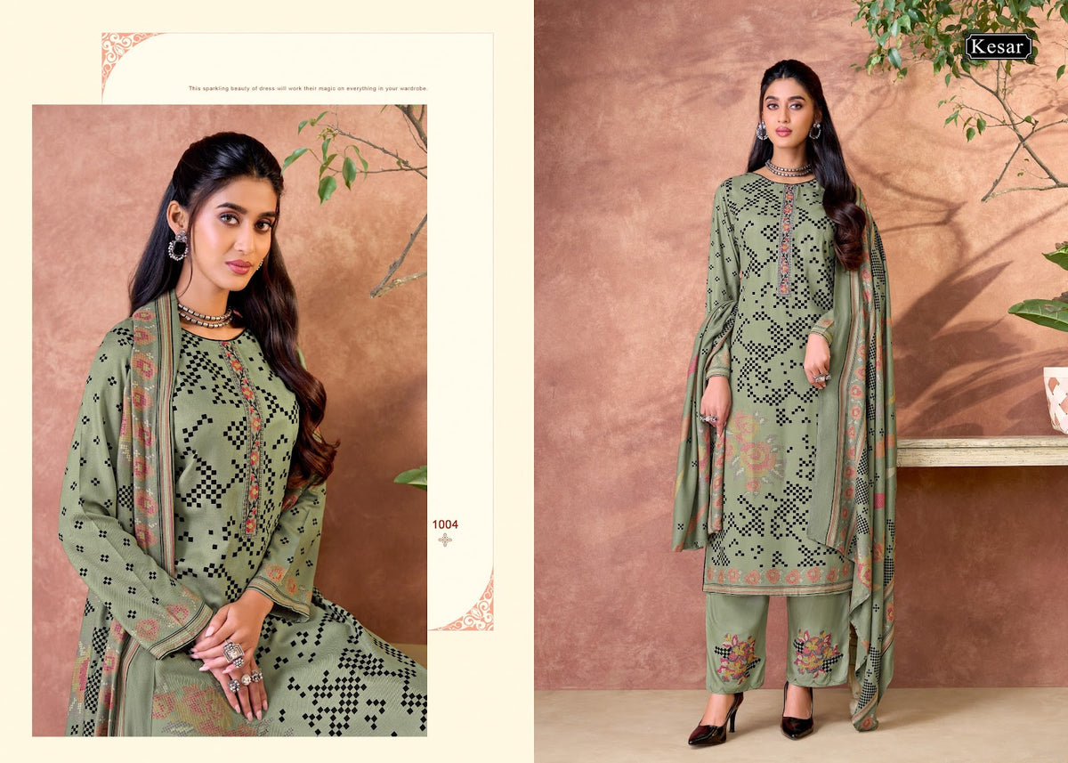 Kanika Kesar Viscose Pashmina Suits Wholesaler Gujarat