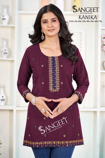 Kanika Sangeet Rayon Short Kurtis Wholesaler Gujarat