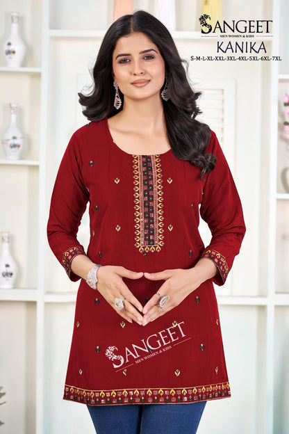 Kanika Sangeet Rayon Short Kurtis Wholesaler Gujarat