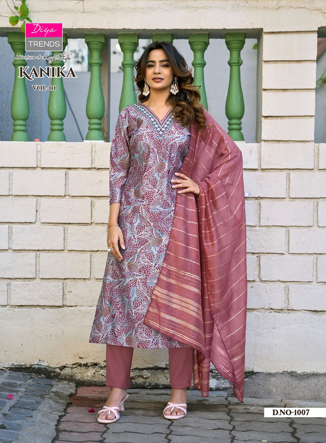 Kanika Vol 1 Diya Trends Vertican Readymade Pant Style Suits Exporter Ahmedabad
