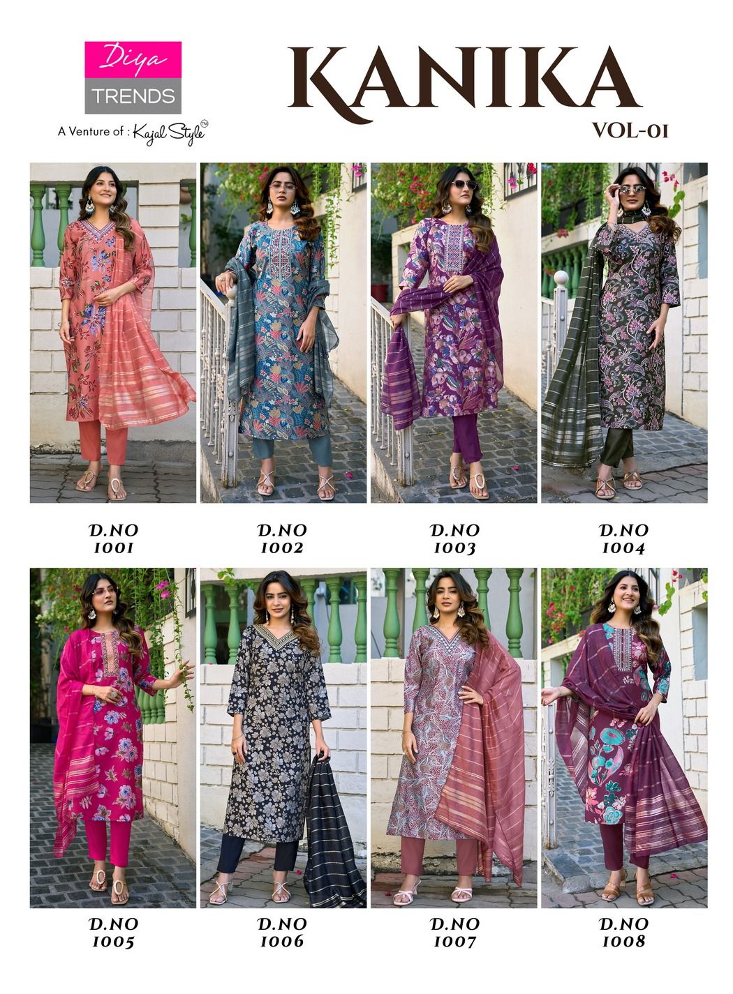 Kanika Vol 1 Diya Trends Vertican Readymade Pant Style Suits Exporter Ahmedabad