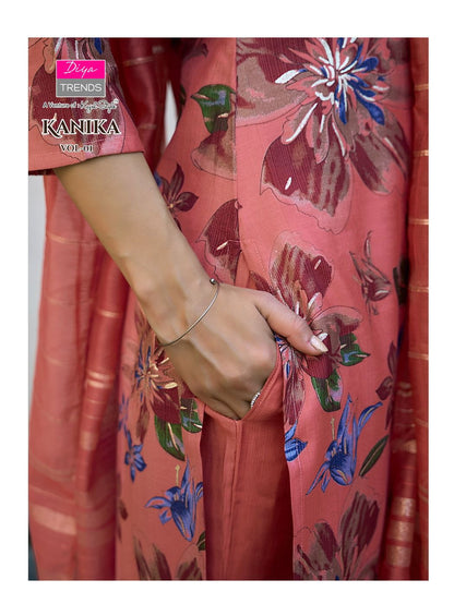 Kanika Vol 1 Diya Trends Vertican Readymade Pant Style Suits Exporter Ahmedabad