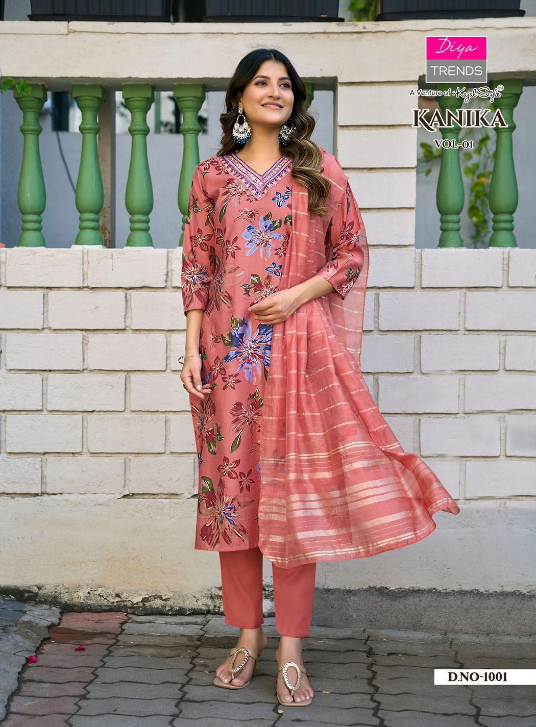 Kanika Vol 1 Diya Trends Vertican Readymade Pant Style Suits Exporter Ahmedabad