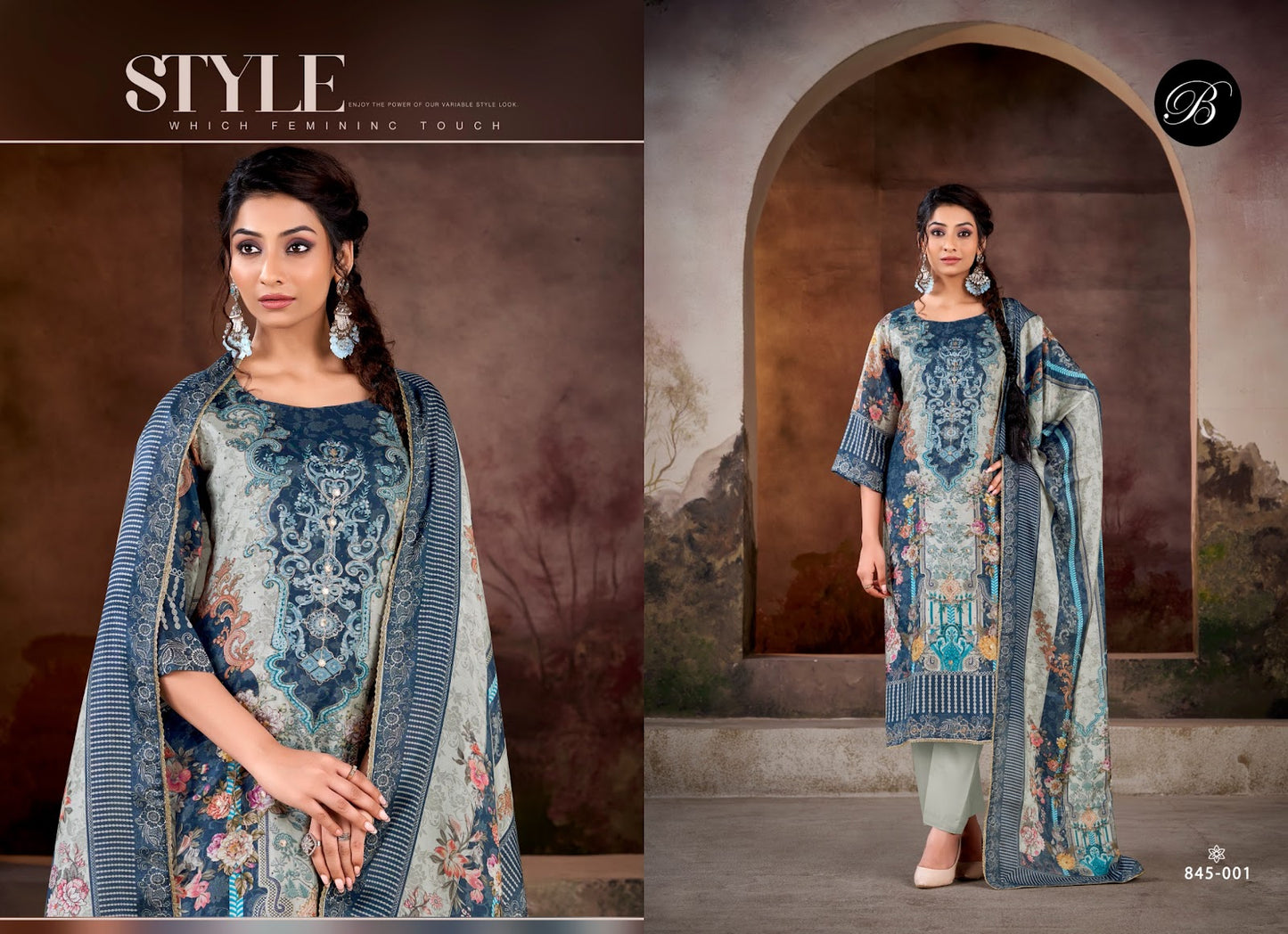 Kanika Vol 3 Belliza Designer Studio Viscose Muslin Karachi Salwar Suits Supplier Ahmedabad