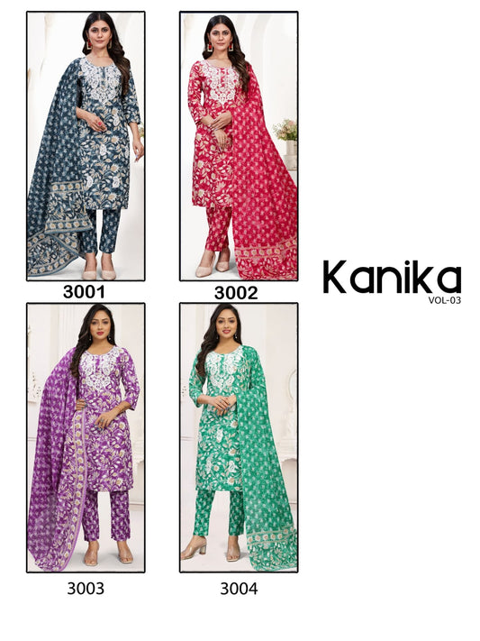 Kanika Vol 3 Kinti Readymade Cotton Pant Suits Manufacturer India