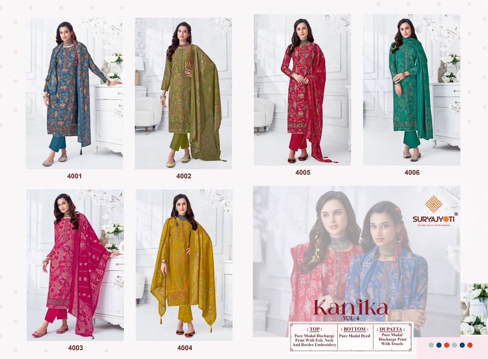 Kanika Vol 4 Suryajyoti Modal Pant Style Suits Wholesale Rate