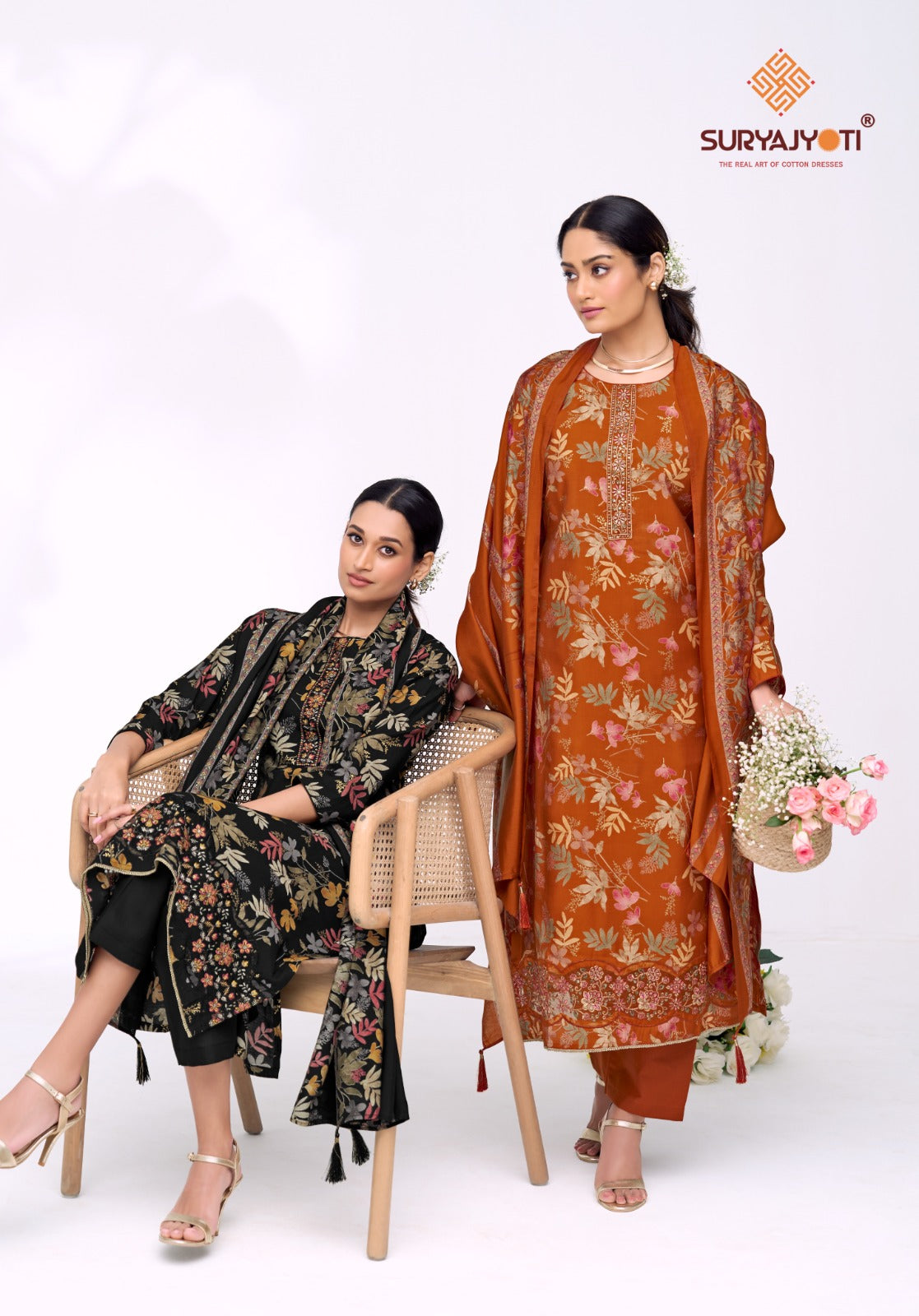 kanika vol 6 suryajyoti modal pant style suits wholesaler ahmedabad