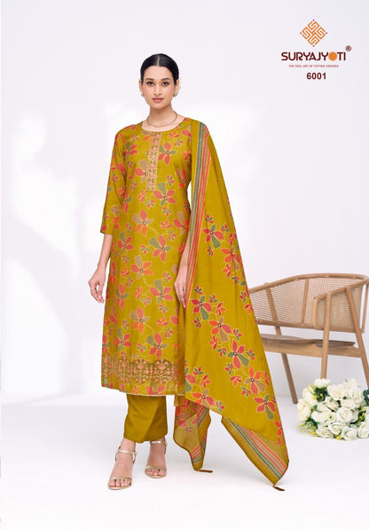 kanika vol 6 suryajyoti modal pant style suits wholesaler ahmedabad