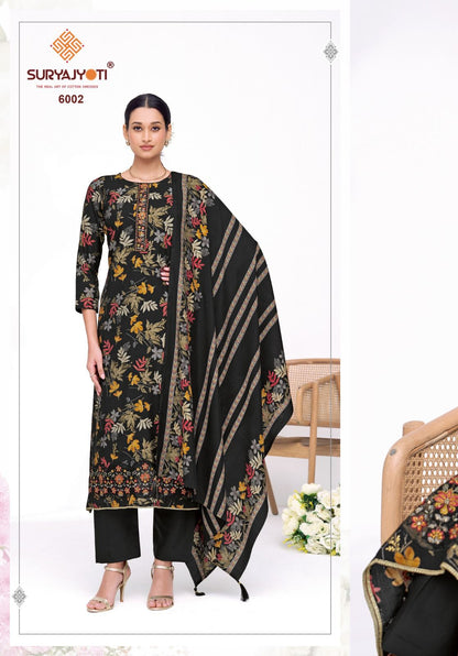 kanika vol 6 suryajyoti modal pant style suits wholesaler ahmedabad