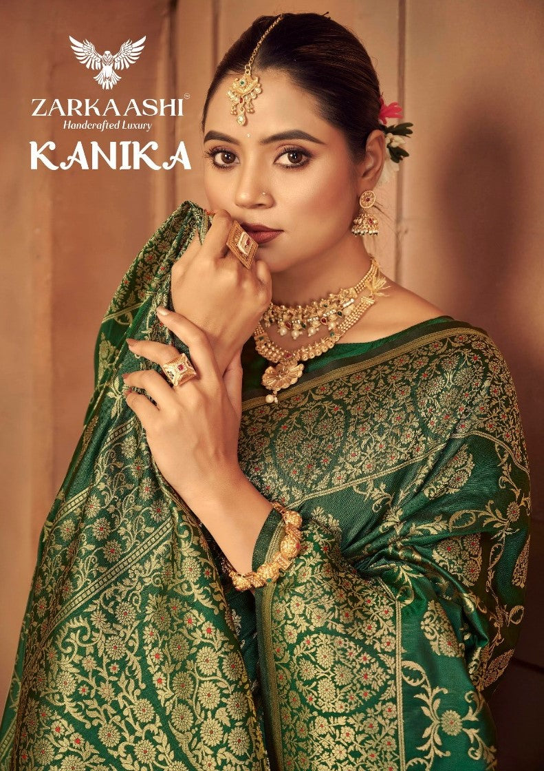 Kanika Zarkaashi Katan Silk Sarees Wholesaler Ahmedabad