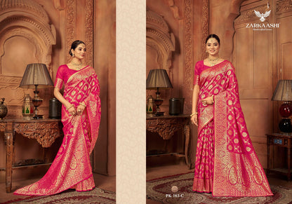 Kanika Zarkaashi Katan Silk Sarees Wholesaler Ahmedabad