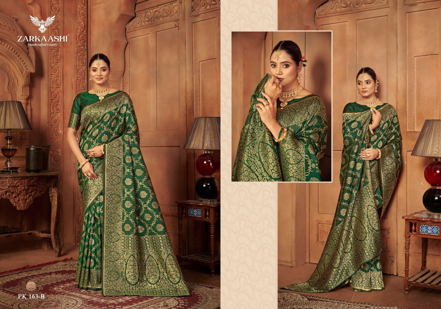 Kanika Zarkaashi Katan Silk Sarees Wholesaler Ahmedabad