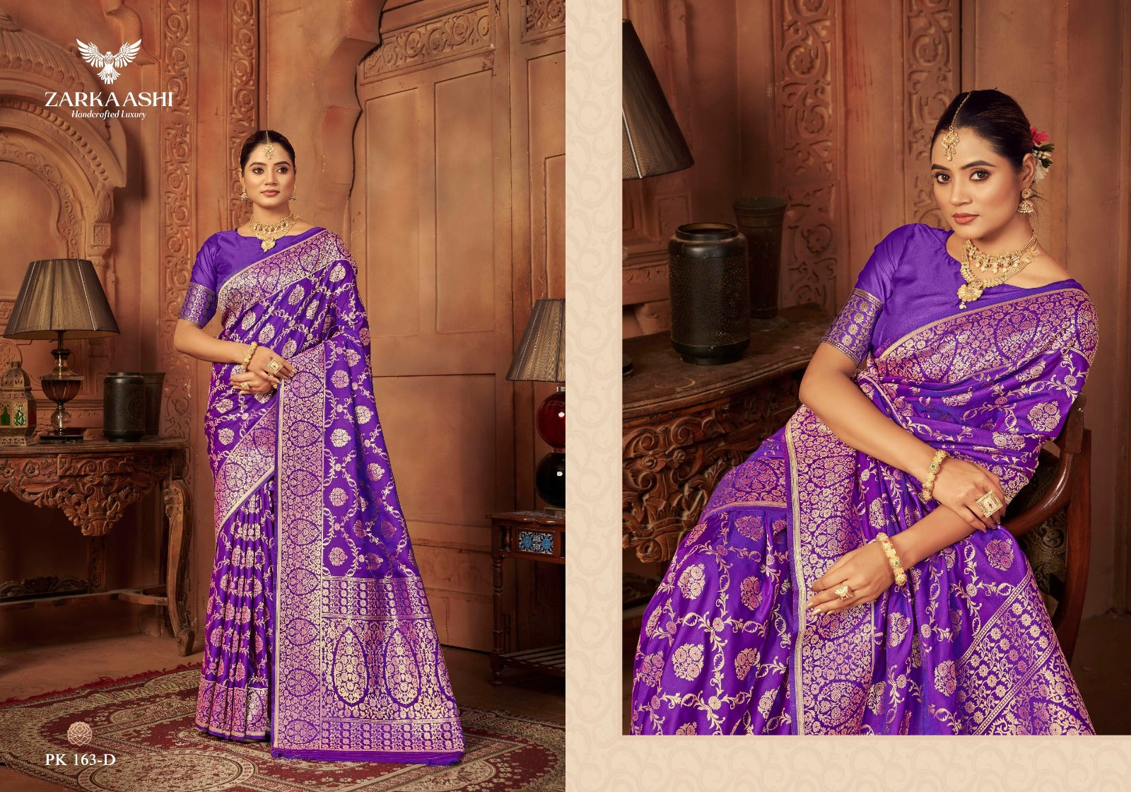 Kanika Zarkaashi Katan Silk Sarees Wholesaler Ahmedabad