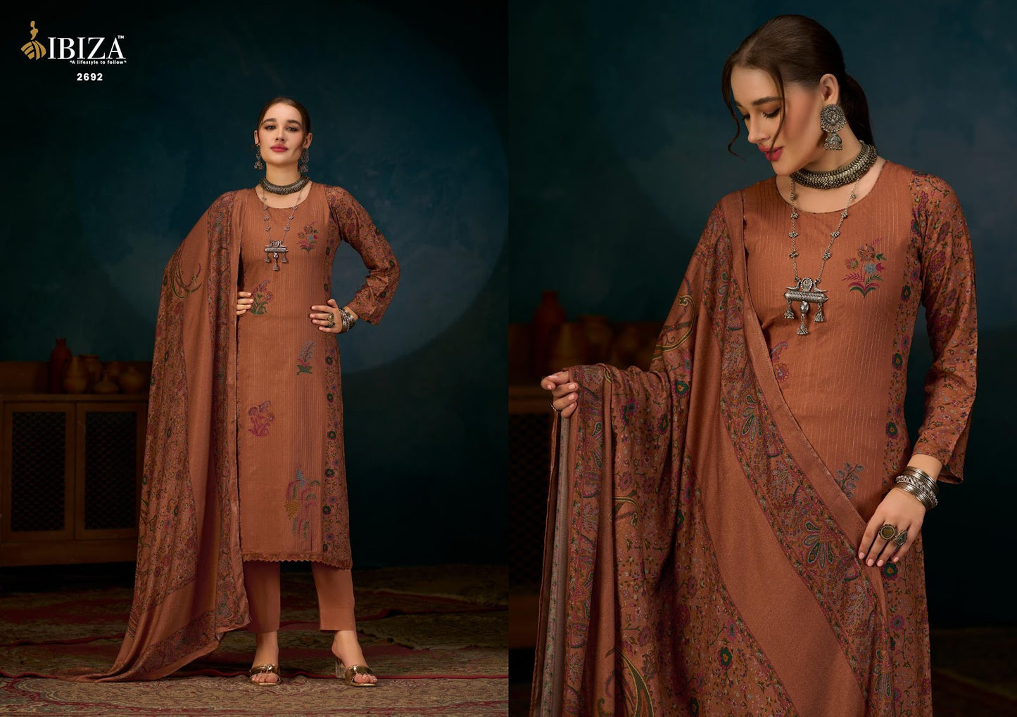 Kanikaar Ibiza Pashmina Suits Manufacturer Gujarat