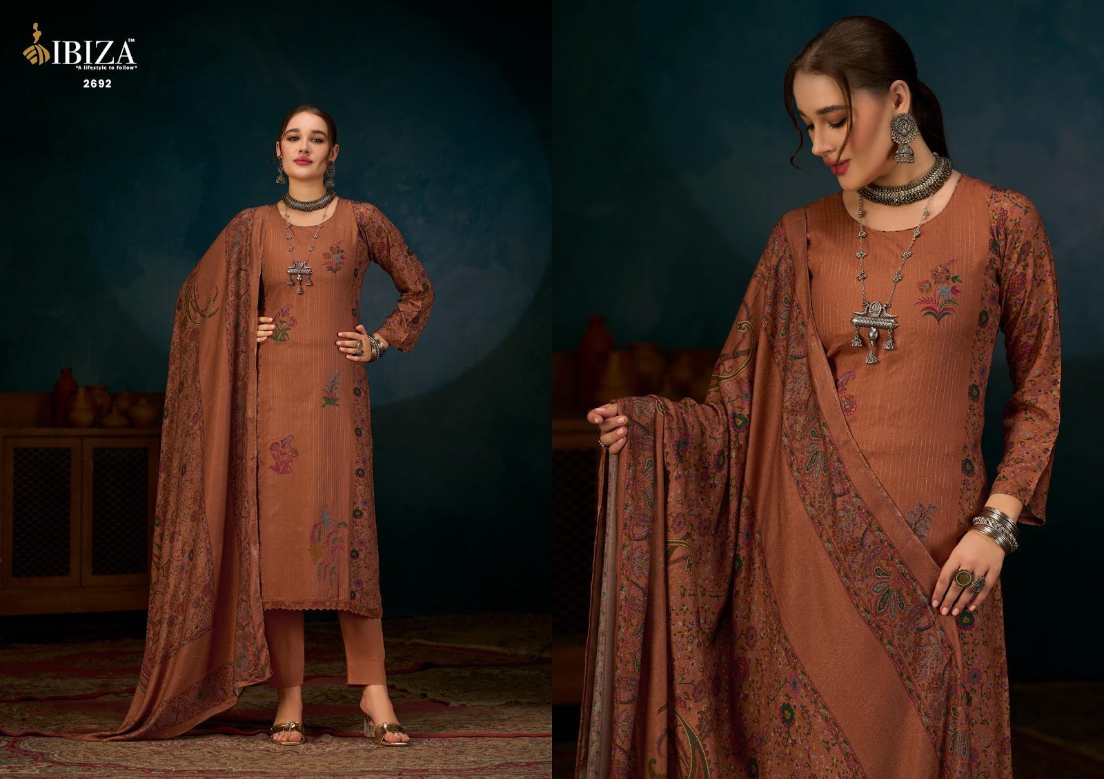 Kanikaar Ibiza Pashmina Suits Manufacturer Gujarat