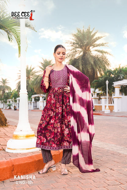 Kanisha Deecee Rayon Readymade Pant Style Suits Wholesale Rate