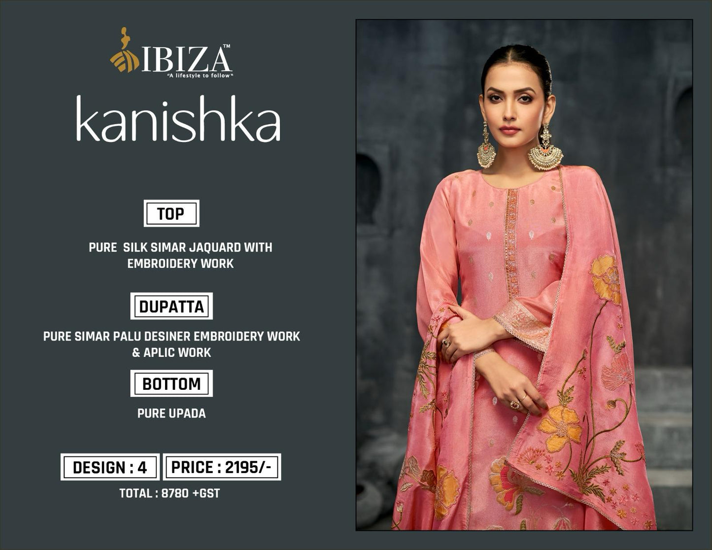 Kanishka Ibiza Pure Silk Pant Style Suits Manufacturer Gujarat