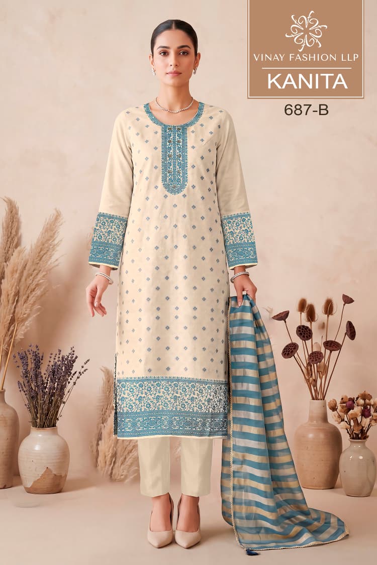 Kanita Kuleesh Vinay Fashion Llp Kanjivaram Silk Pant Style Suits Wholesale
