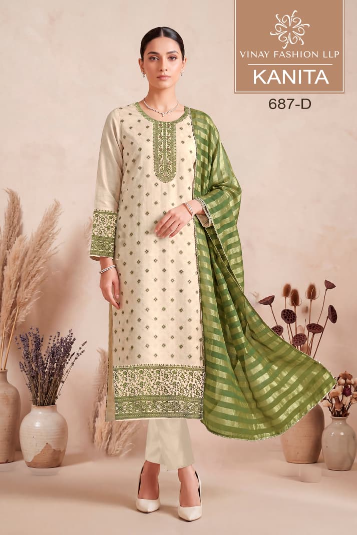 Kanita Kuleesh Vinay Fashion Llp Kanjivaram Silk Pant Style Suits Wholesale