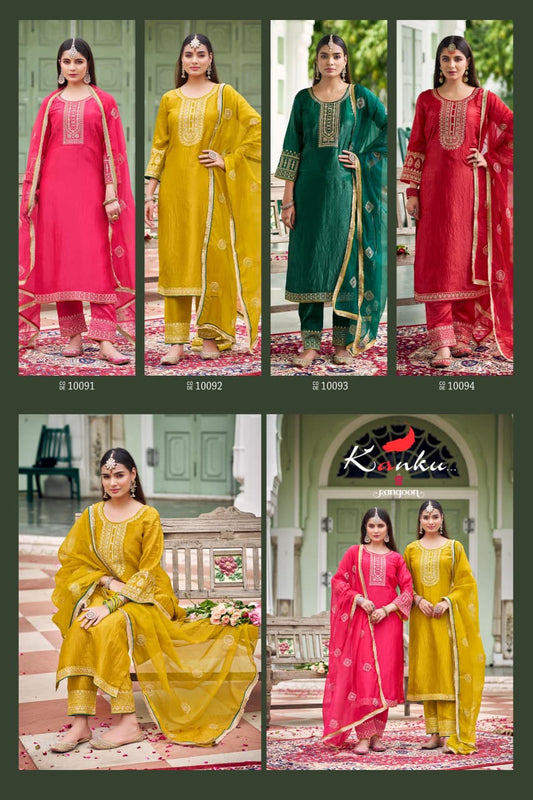Kanku Rangoon Crush Readymade Pant Style Suits Manufacturer Ahmedabad