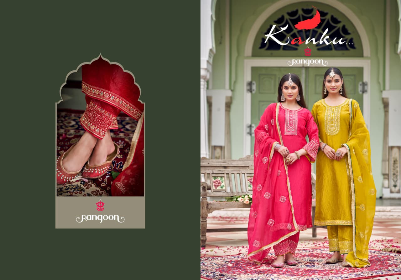 Kanku Rangoon Crush Readymade Pant Style Suits Manufacturer Ahmedabad