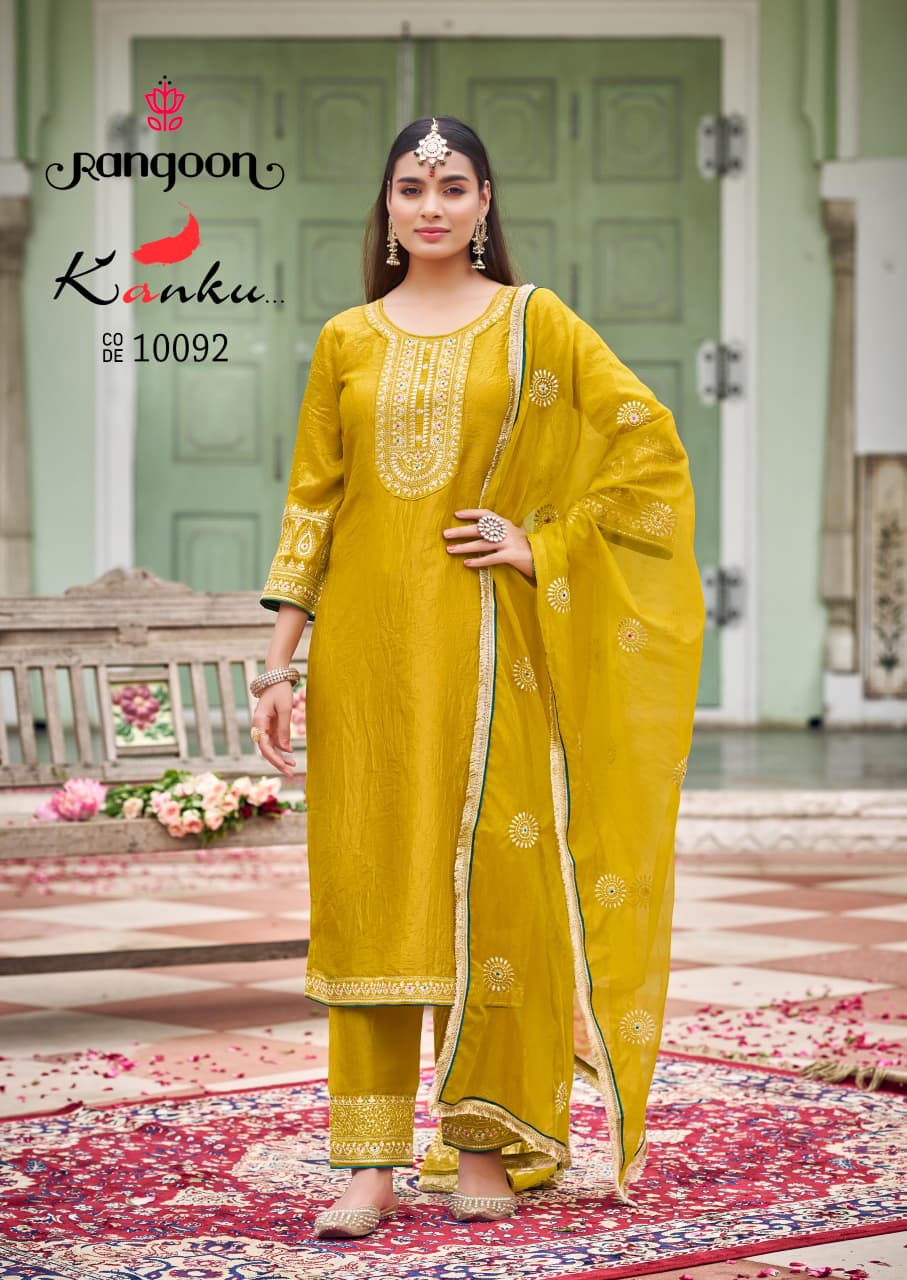 Kanku Rangoon Crush Readymade Pant Style Suits Manufacturer Ahmedabad