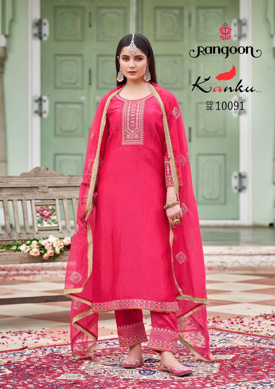 Kanku Rangoon Crush Readymade Pant Style Suits Manufacturer Ahmedabad
