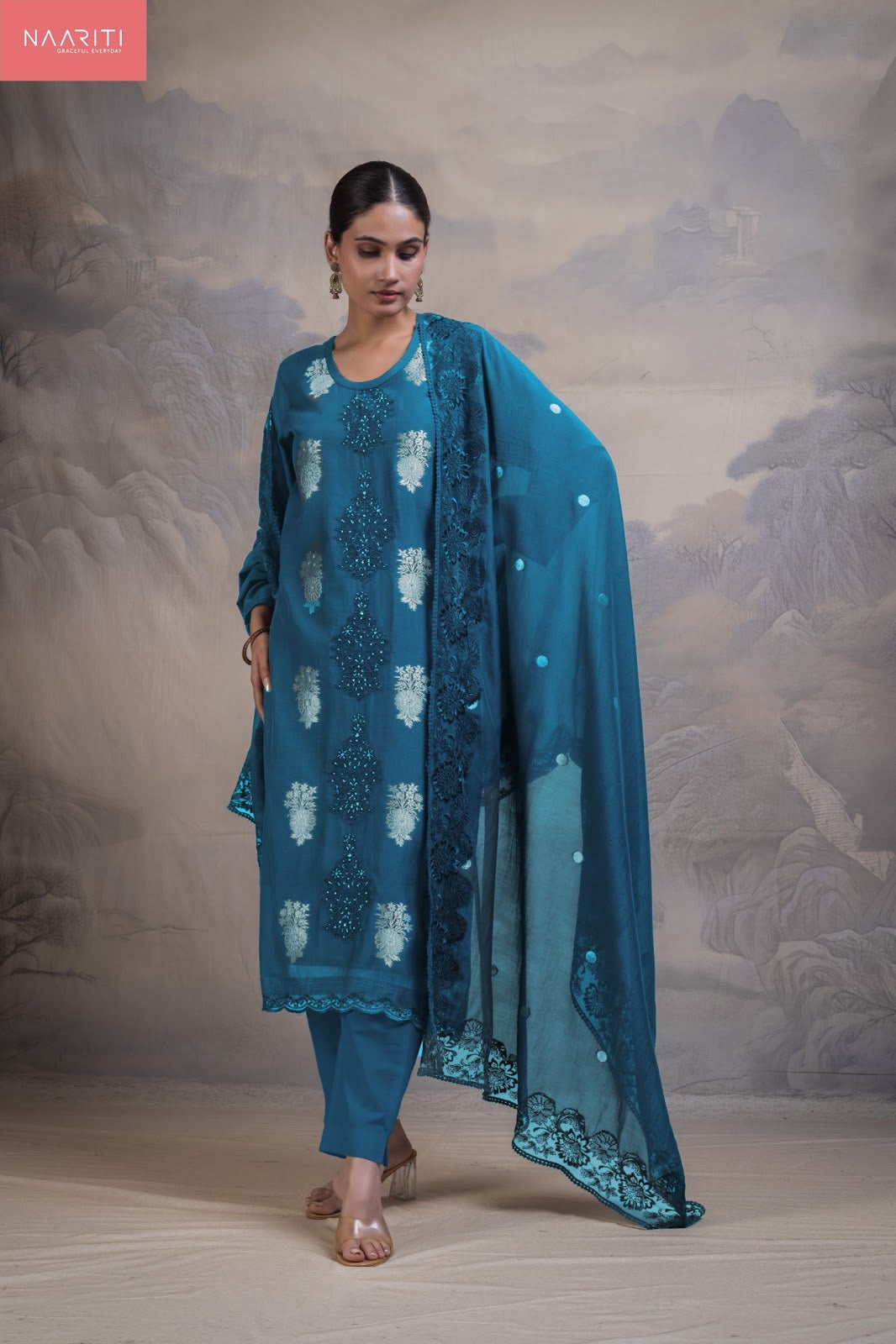 Kanohi Naariti Mul Chanderi Pant Style Suits Manufacturer India