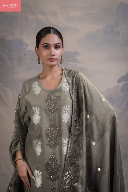 Kanohi Naariti Mul Chanderi Pant Style Suits Manufacturer India