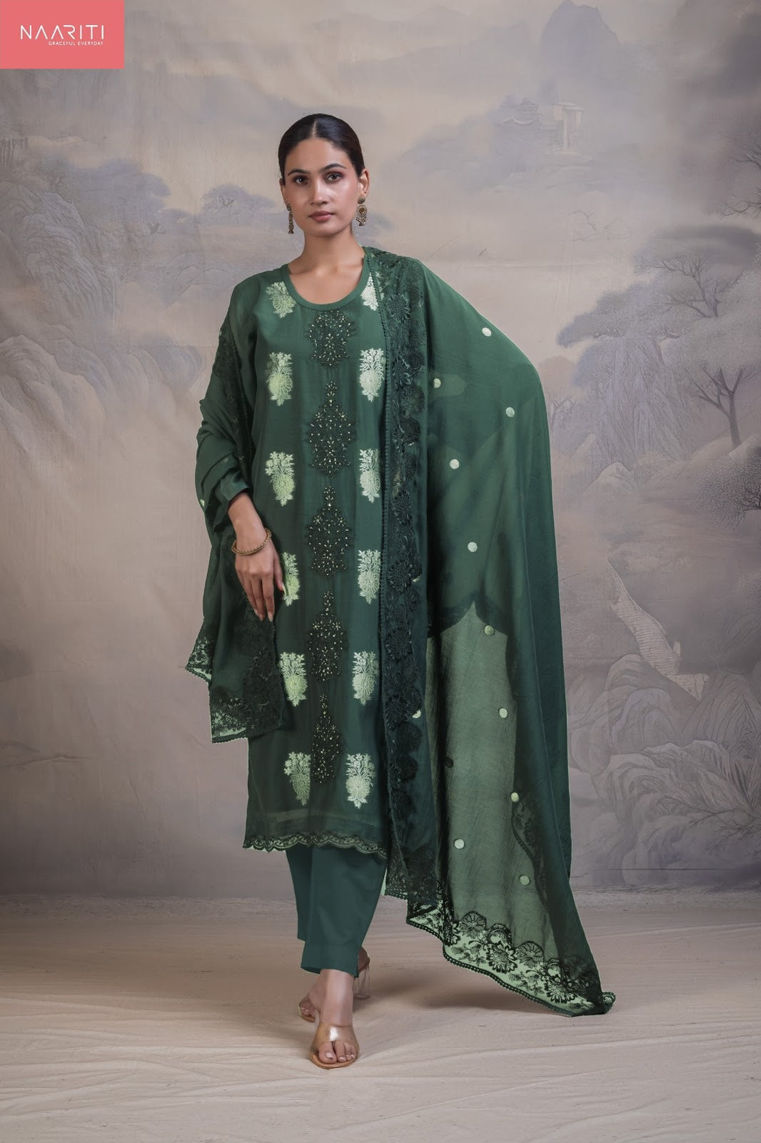 Kanohi Naariti Mul Chanderi Pant Style Suits Manufacturer India