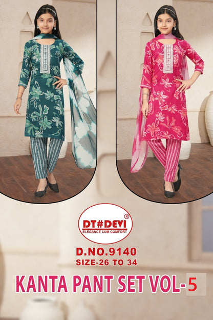 Kanta Vol 5 Dn 9140 Dt Devi Capsule Girls Readymade Pant Suits Manufacturer Gujarat