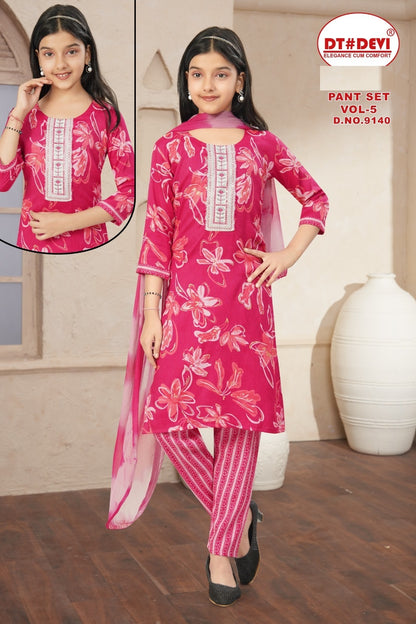 Kanta Vol 5 Dn 9140 Dt Devi Capsule Girls Readymade Pant Suits Manufacturer Gujarat