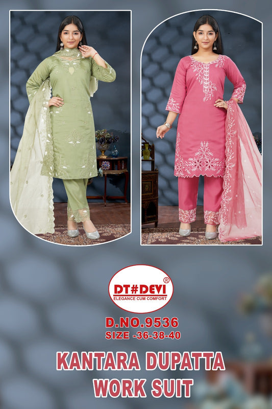 Kantara Dn 9536 Dt Devi Roman Girls Readymade Pant Suits Exporter
