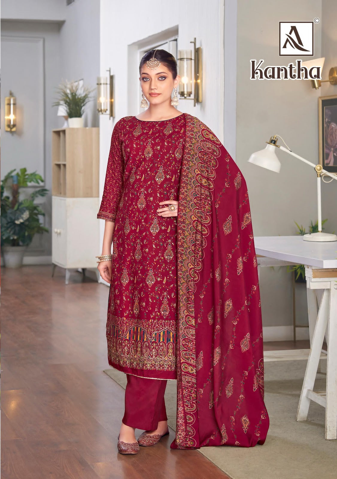 Kantha Alok Viscose Rayon Karachi Salwar Suits Supplier India