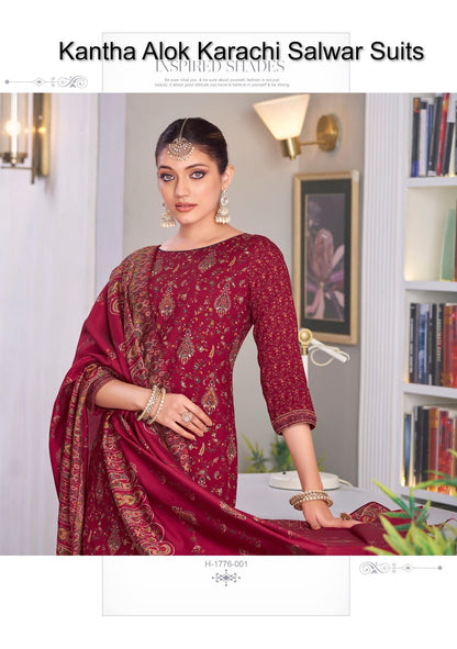Kantha Alok Viscose Rayon Karachi Salwar Suits Supplier India